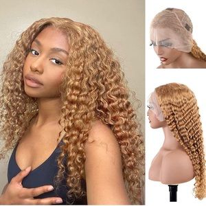 Light Brown/Blonde Human Hair Wig Lace Front for Women